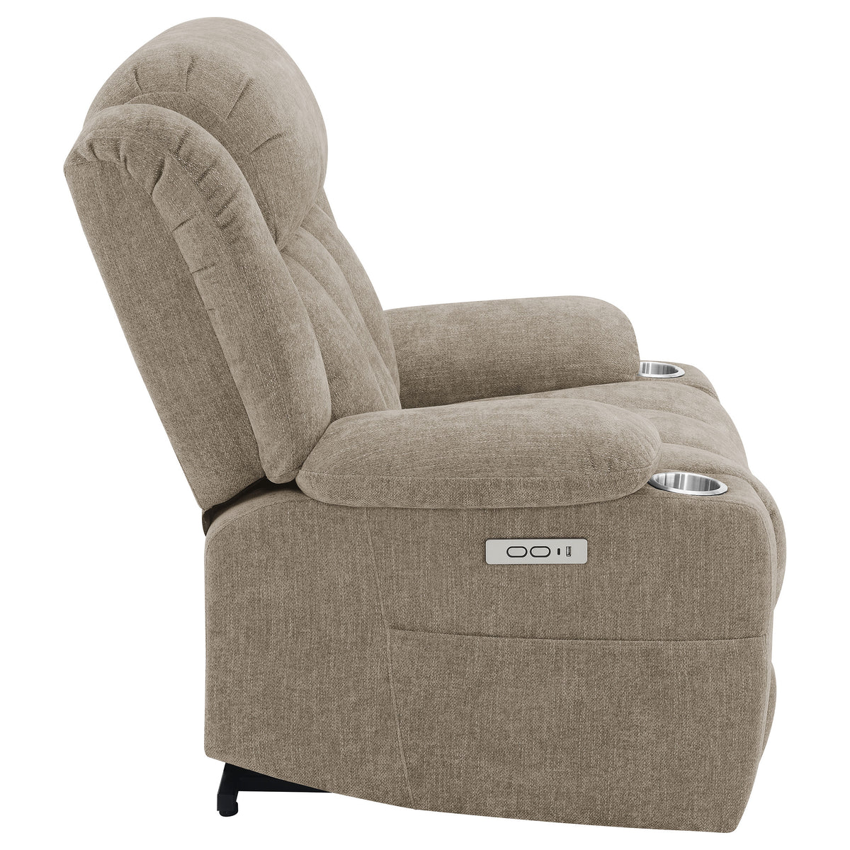 Houston Power Lift Recliner - Camel Chenille with Pillowtop Arms, USB Port & Cupholders – view 12