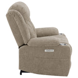 Houston Power Lift Recliner - Camel Chenille with Pillowtop Arms, USB Port & Cupholders – view 12