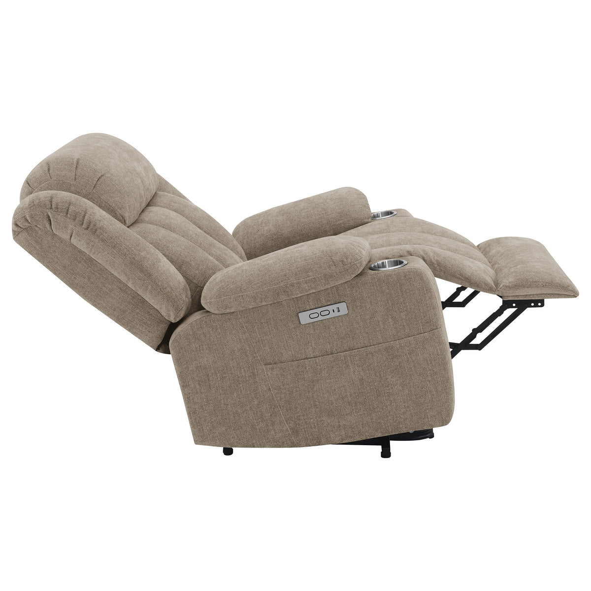 Houston Power Lift Recliner - Camel Chenille with Pillowtop Arms, USB Port & Cupholders – view 13