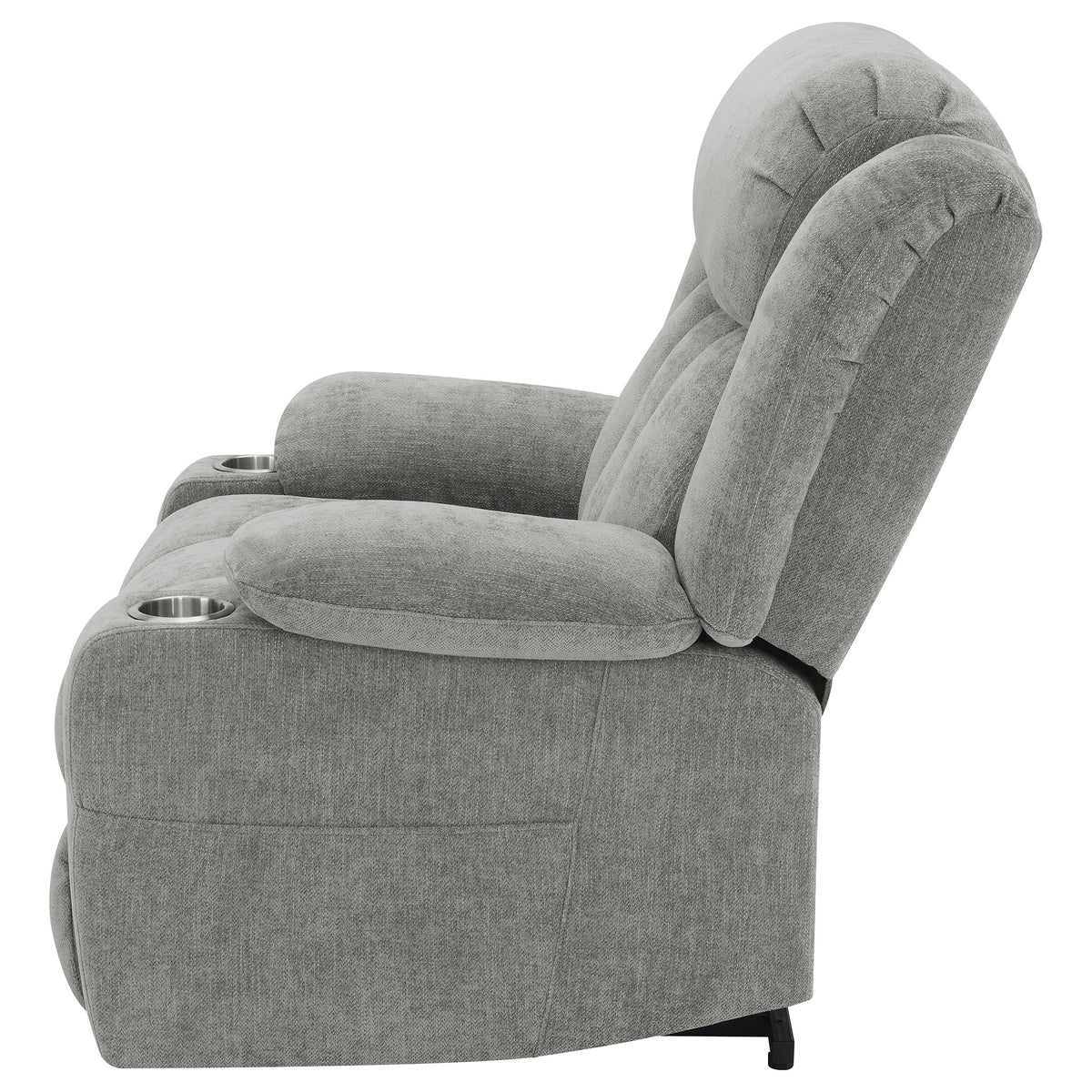 Houston Power Lift Recliner with USB Port - Overstuffed Grey Chenille with Pillowtop Arms & Cupholders – view 9