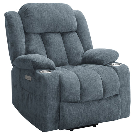 Houston Power Lift Recliner with USB - Slate Blue