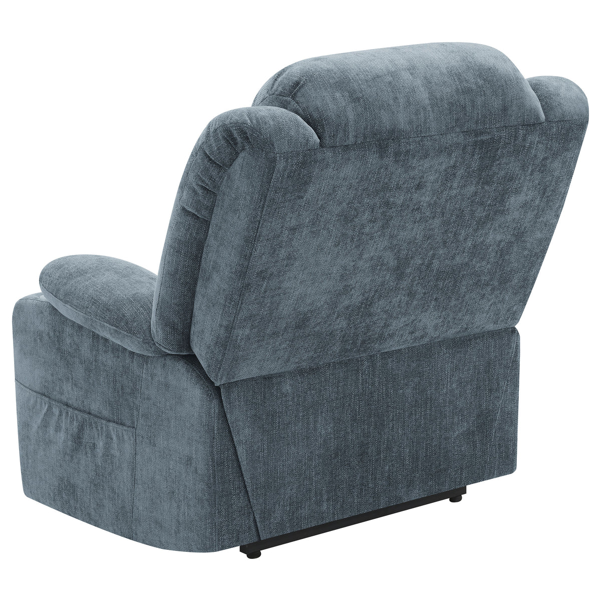 Houston Power Lift Recliner with USB - Overstuffed Slate Blue Chenille with Pillowtop Arms – view 10
