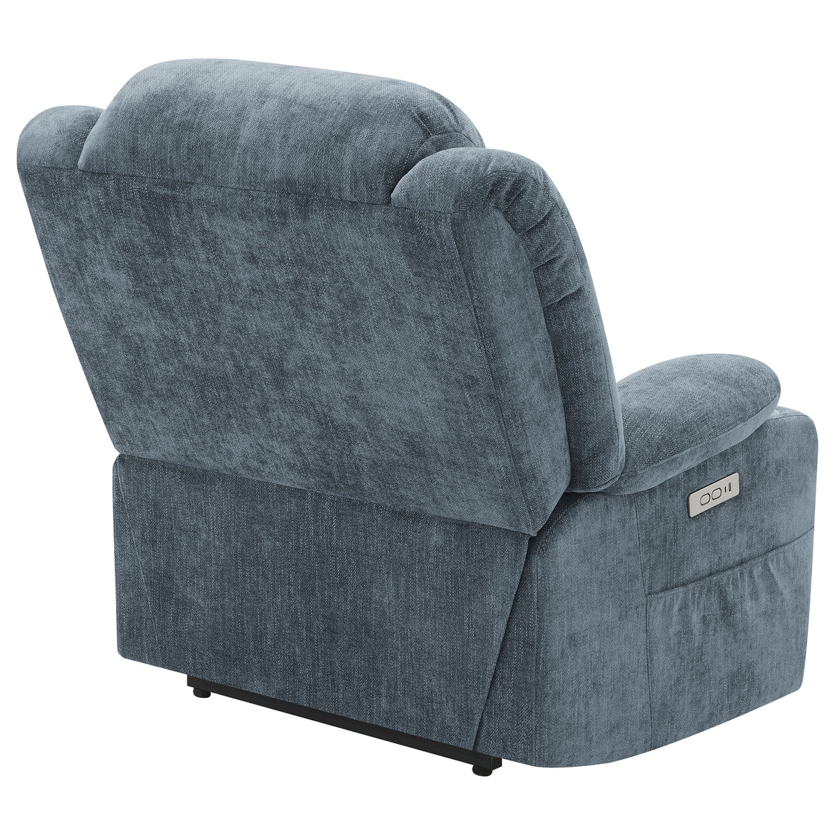 Houston Power Lift Recliner with USB - Overstuffed Slate Blue Chenille with Pillowtop Arms – view 11