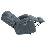 Houston Power Lift Recliner with USB - Overstuffed Slate Blue Chenille with Pillowtop Arms – view 13