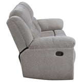 Gilson Reclining Sofa, Console Loveseat & Glider Recliner - Grey Chenille with Pillow Top Arms, Manual Recline – view 11
