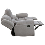 Gilson Reclining Sofa, Console Loveseat & Glider Recliner - Grey Chenille with Pillow Top Arms, Manual Recline – view 12