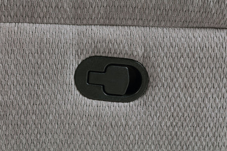 Gilson Reclining Sofa, Console Loveseat & Glider Recliner - Grey Chenille with Pillow Top Arms, Manual Recline – view 13