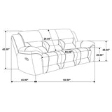 Gilson Reclining Sofa, Console Loveseat & Glider Recliner - Grey Chenille with Pillow Top Arms, Manual Recline – view 15