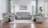 Gilson Reclining Sofa, Console Loveseat & Glider Recliner - Grey Chenille with Pillow Top Arms, Manual Recline – view 16