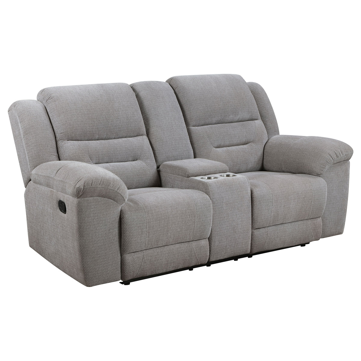 Gilson Reclining Sofa, Console Loveseat & Glider Recliner - Grey Chenille with Pillow Top Arms, Manual Recline – view 19