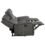 Raelynn Wall-Hugger Reclining Sofa, Loveseat & Recliner - Grey Leatherette with Vertical Topstitching – view 13