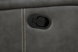 Raelynn Wall-Hugger Reclining Sofa, Loveseat & Recliner - Grey Leatherette with Vertical Topstitching – view 14