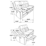 Raelynn Wall-Hugger Reclining Sofa, Loveseat & Recliner - Grey Leatherette with Vertical Topstitching – view 16