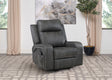 Raelynn Power Lift Recliner - Grey Faux Leather with Track Arms, Remote & Side Pocket – view 1