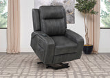 Raelynn Power Lift Recliner - Grey Faux Leather with Track Arms, Remote & Side Pocket – view 4