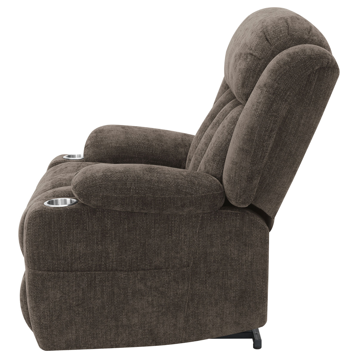 Houston Power Lift Recliner Chair with USB Port - Dark Brown Chenille with Pillowtop Arms – view 9
