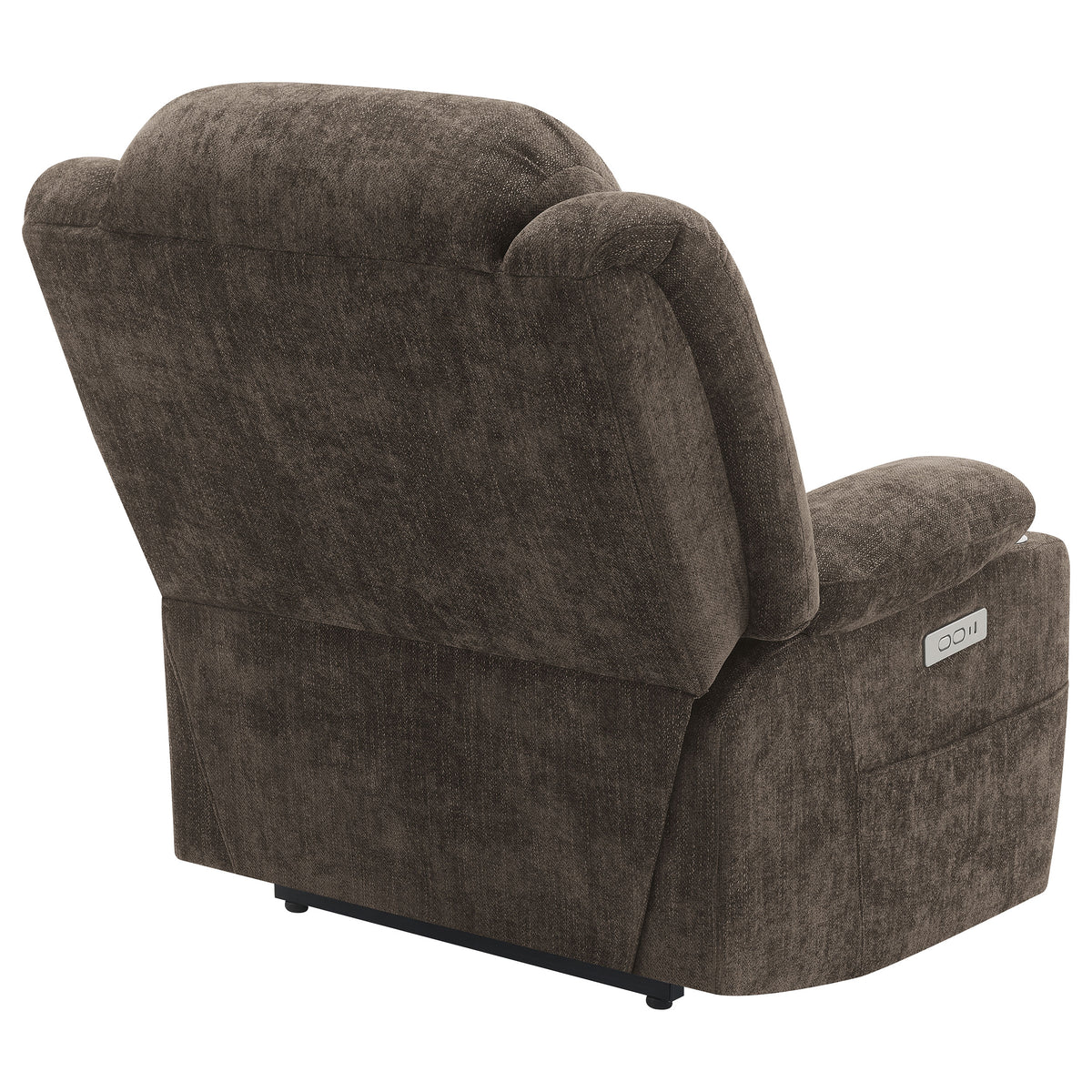 Houston Power Lift Recliner Chair with USB Port - Dark Brown Chenille with Pillowtop Arms – view 11
