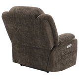 Houston Power Lift Recliner Chair with USB Port - Dark Brown Chenille with Pillowtop Arms – view 11