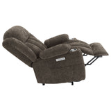 Houston Power Lift Recliner Chair with USB Port - Dark Brown Chenille with Pillowtop Arms – view 13