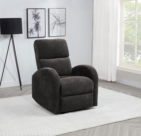 Grant Compact Power Recliner - Charcoal Grey Fabric with Lay-Flat Recline & Pocket Coil Seat – view 1