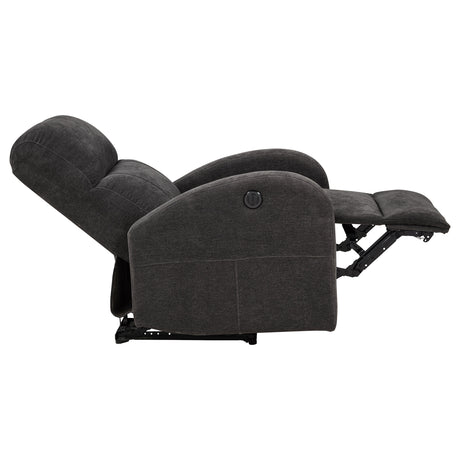 Grant Compact Power Recliner - Charcoal Grey Fabric with Lay-Flat Recline & Pocket Coil Seat – view 7