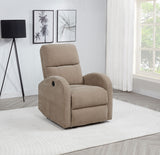 Grant Compact Power Recliner Chair - Camel Fabric with Lay-Flat Recline & Topstitch Detailing – view 1
