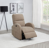 Grant Compact Power Recliner Chair - Camel Fabric with Lay-Flat Recline & Topstitch Detailing – view 3