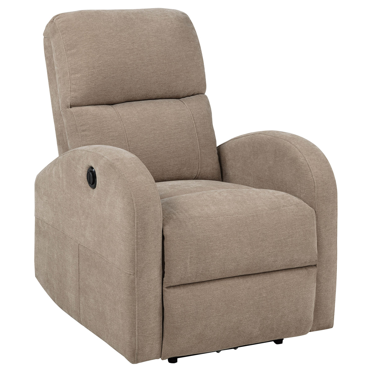 Grant Compact Power Recliner Chair - Camel Fabric with Lay-Flat Recline & Topstitch Detailing – view 4