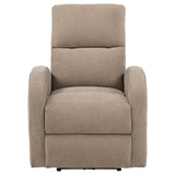 Grant Compact Power Recliner Chair - Camel Fabric with Lay-Flat Recline & Topstitch Detailing – view 6