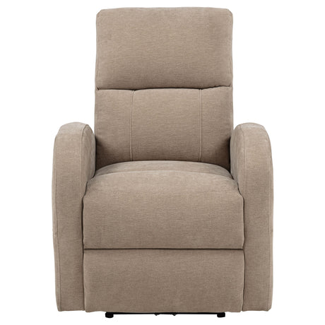 Grant Compact Power Recliner Chair - Camel Fabric with Lay-Flat Recline & Topstitch Detailing – view 6