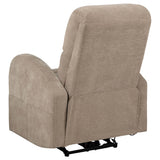 Grant Compact Power Recliner Chair - Camel Fabric with Lay-Flat Recline & Topstitch Detailing – view 8