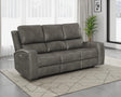 Brickston Triple Power Reclining Sofa, Loveseat & Swivel Glider Recliner - Charcoal Leatherette with USB Ports – view 1