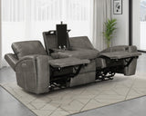 Brickston Triple Power Reclining Sofa, Loveseat & Swivel Glider Recliner - Power Reclining Sofa