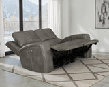 Brickston Triple Power Reclining Sofa, Loveseat & Swivel Glider Recliner - Power Reclining Loveseat