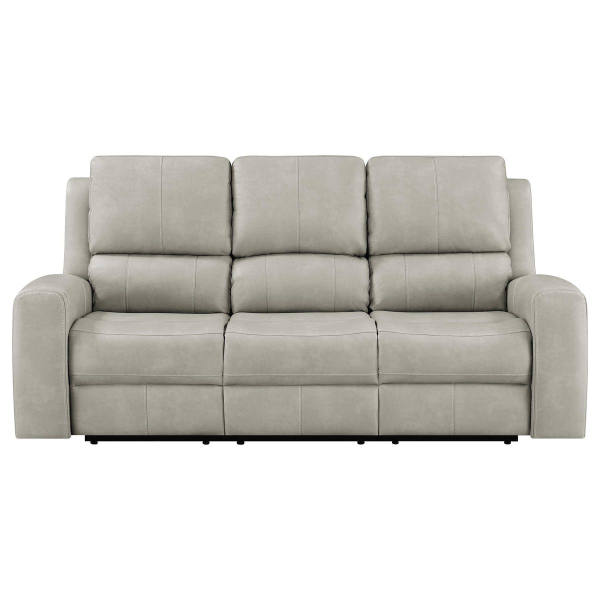 Brickston Triple Power Reclining Sofa, Loveseat & Swivel Glider Recliner - Zero Gravity Grey Leatherette – view 11