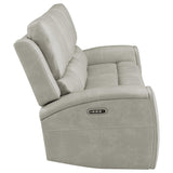 Brickston Triple Power Reclining Sofa, Loveseat & Swivel Glider Recliner - Zero Gravity Grey Leatherette – view 13