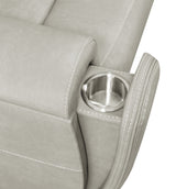 Brickston Triple Power Reclining Sofa, Loveseat & Swivel Glider Recliner - Zero Gravity Grey Leatherette – view 17