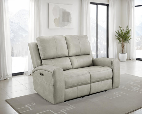 Brickston Triple Power Reclining Sofa, Loveseat & Swivel Glider Recliner - Zero Gravity Grey Leatherette – view 2