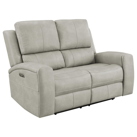 Brickston Triple Power Reclining Sofa, Loveseat & Swivel Glider Recliner - Power Reclining Loveseat