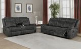 Lawrence Wall-Hugger Reclining Sofa, Console Loveseat & Glider Recliner - 2pcs- Reclining Sofa + Console Loveseat