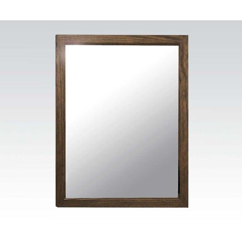 Landon Beveled Mirror - Rustic Wood Frame in Salvage Brown