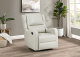 Kelsey English Arm Recliner Chair - Manual Recline in Ivory Faux Leather – view 1