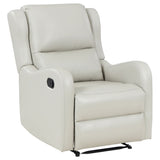 Kelsey English Arm Recliner Chair - Manual Recline in Ivory Faux Leather – view 4