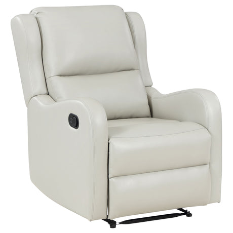Kelsey English Arm Recliner Chair - Manual Recline in Ivory Faux Leather – view 4