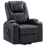 Armstrong Power Lift Recliner with Massage & Heat - Espresso Faux Leather with Cup Holders & Side Pockets – view 5