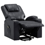 Armstrong Power Lift Recliner with Massage & Heat - Espresso Faux Leather with Cup Holders & Side Pockets – view 6