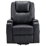 Armstrong Power Lift Recliner with Massage & Heat - Espresso Faux Leather with Cup Holders & Side Pockets – view 7