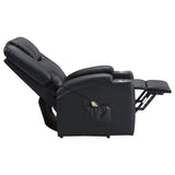 Armstrong Power Lift Recliner with Massage & Heat - Espresso Faux Leather with Cup Holders & Side Pockets – view 10