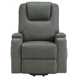 Armstrong Power Lift Recliner with Heat & Massage - Grey Faux Leather with Cup Holders – view 7