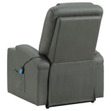 Armstrong Power Lift Recliner with Heat & Massage - Grey Faux Leather with Cup Holders – view 9